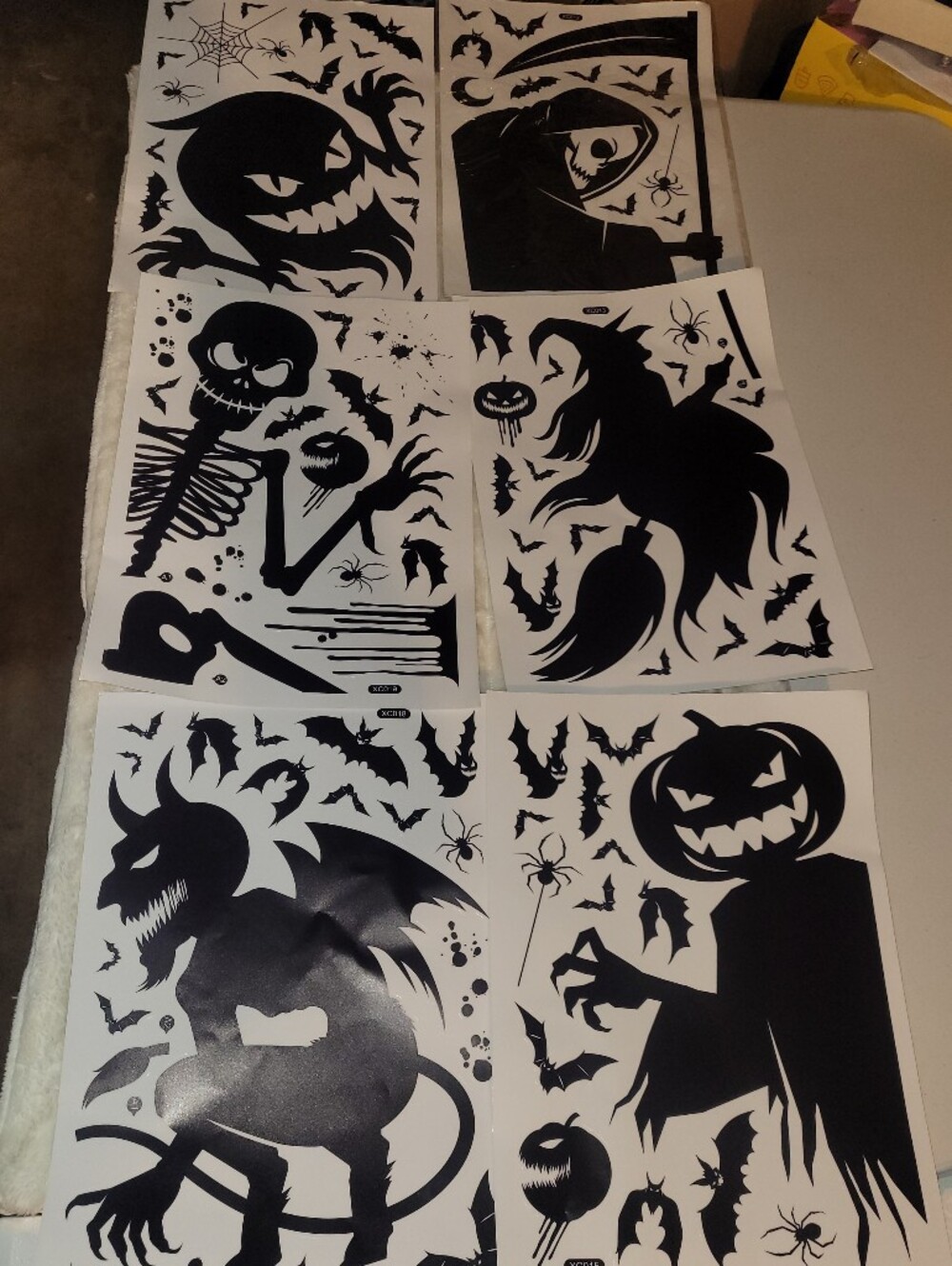 Halloween Door Sticker Set Of 6- Black